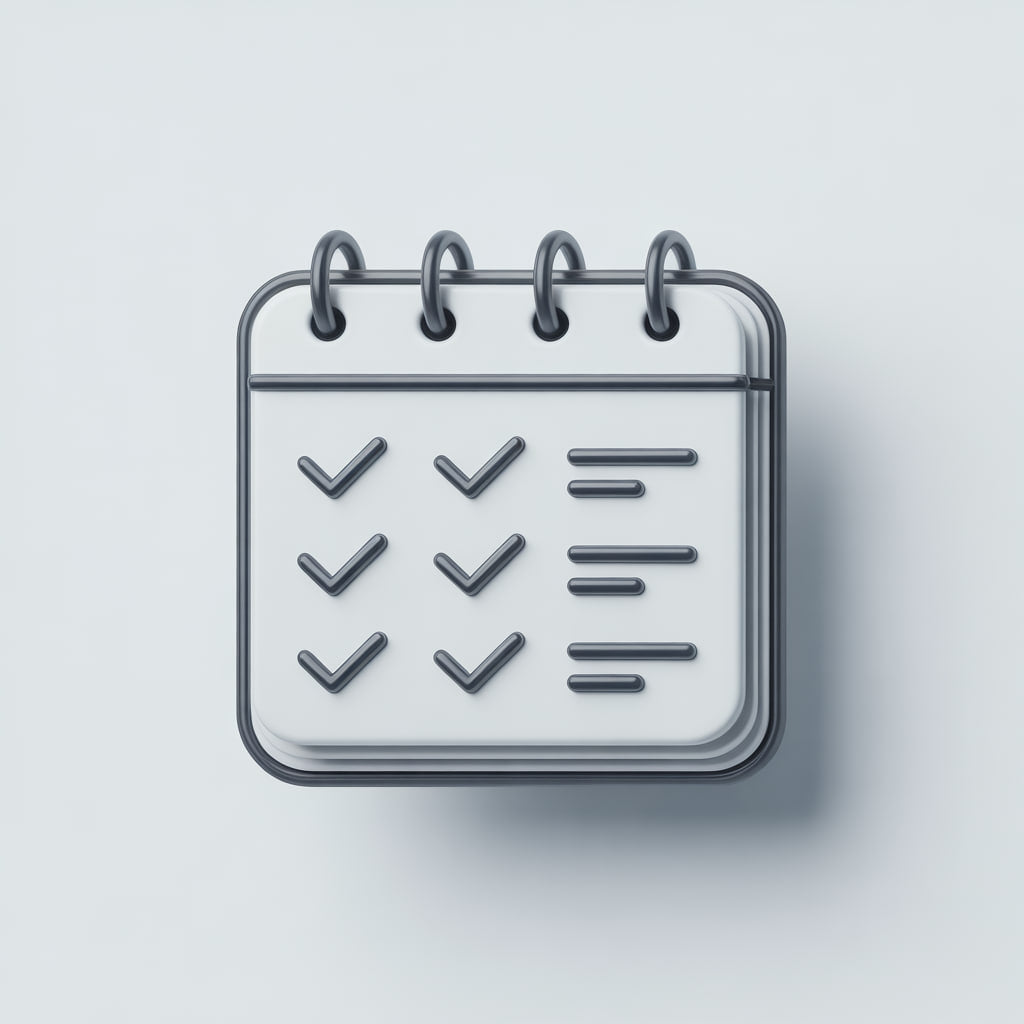 Checklist icon on a light gray background